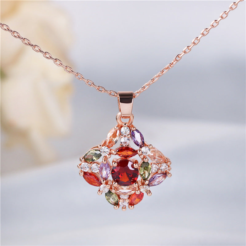 Wholesale zircon necklace ladies  pendant jewelry