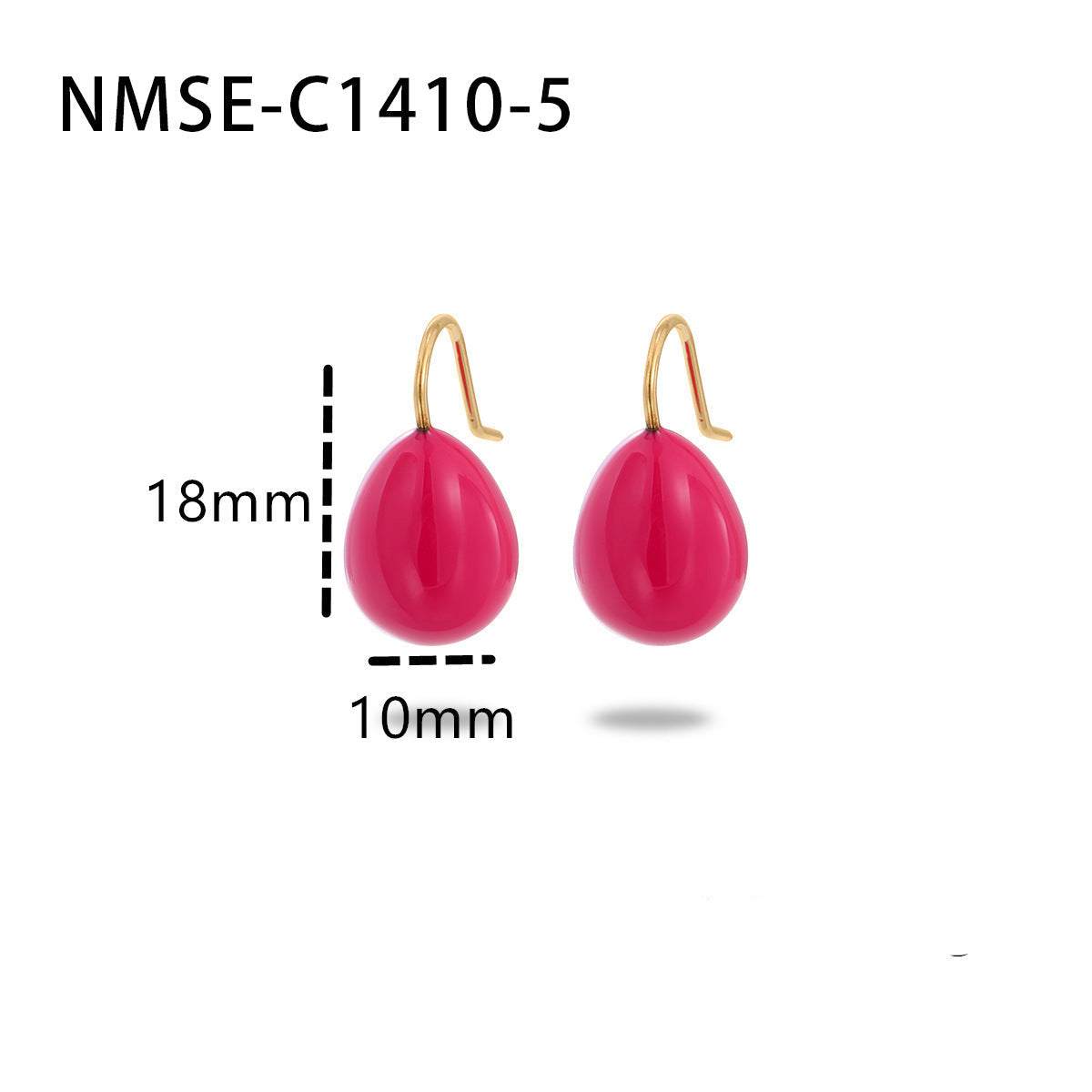 Wholesale Color Oil Drops Bean Stainless Steel Earrings