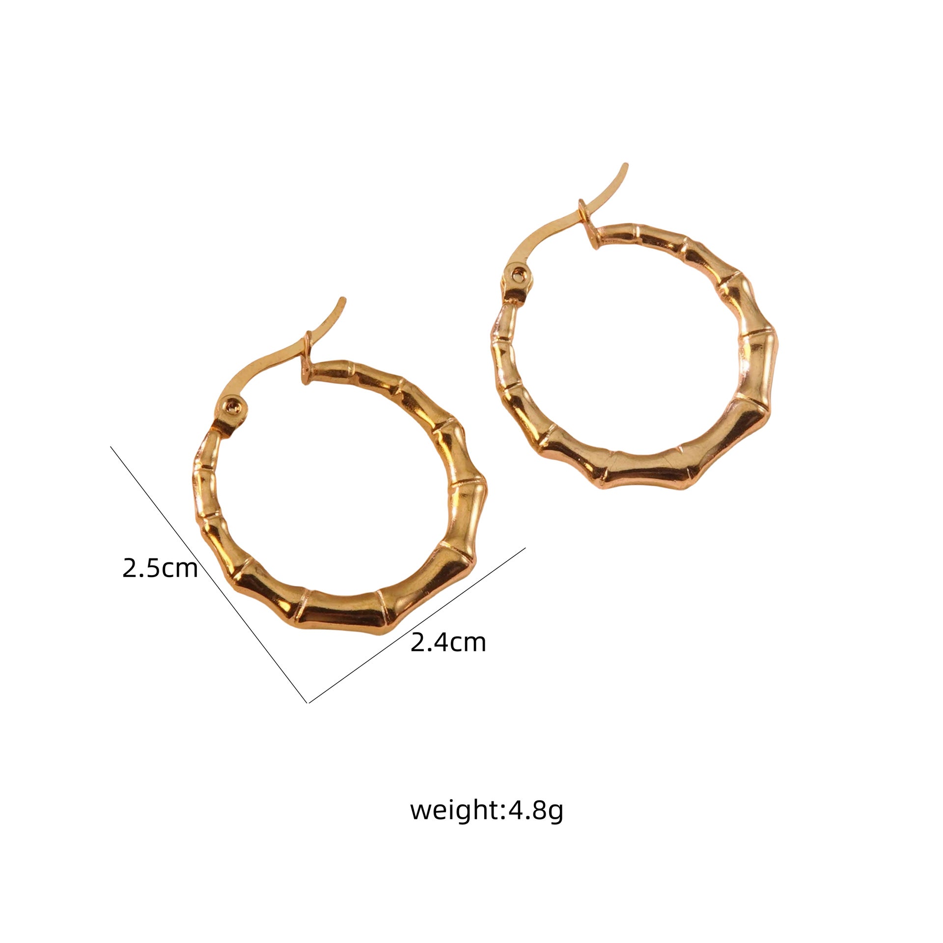 Wholesale  Stainless Steel Earrings Geometric Heart Square Bamboo Earrings