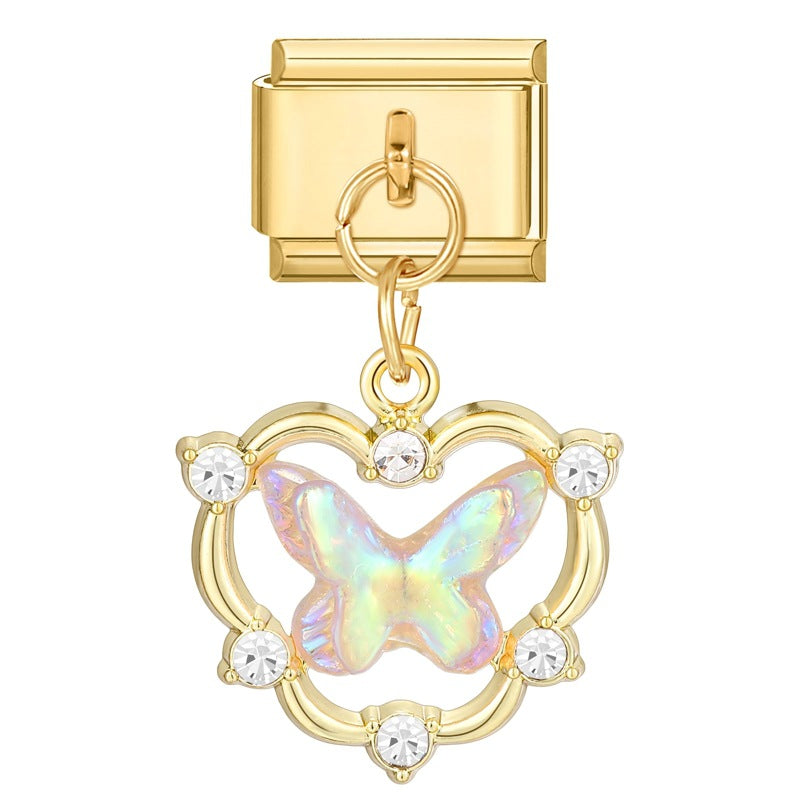 Wholesale 9mm Italian Charm Starter Bracelets DIY square Single Section Creative Stainless Steel Composable Bracelet