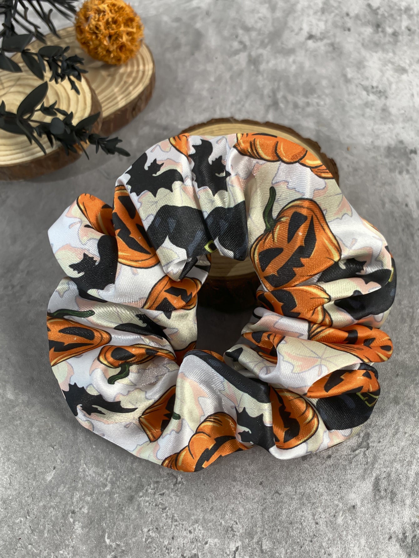 Wholesale Halloween Pumpkin Ghost Bat Large Intestine Hair Scrunchies ACC-HS-Mulin006