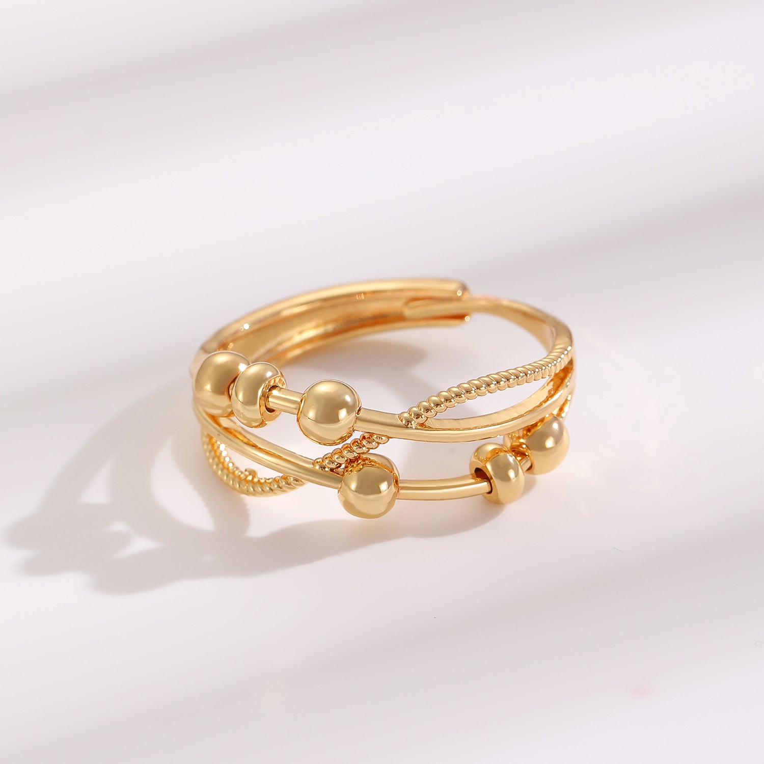 Wholesale zircon worry-free multi-layer  opening adjustable  ring