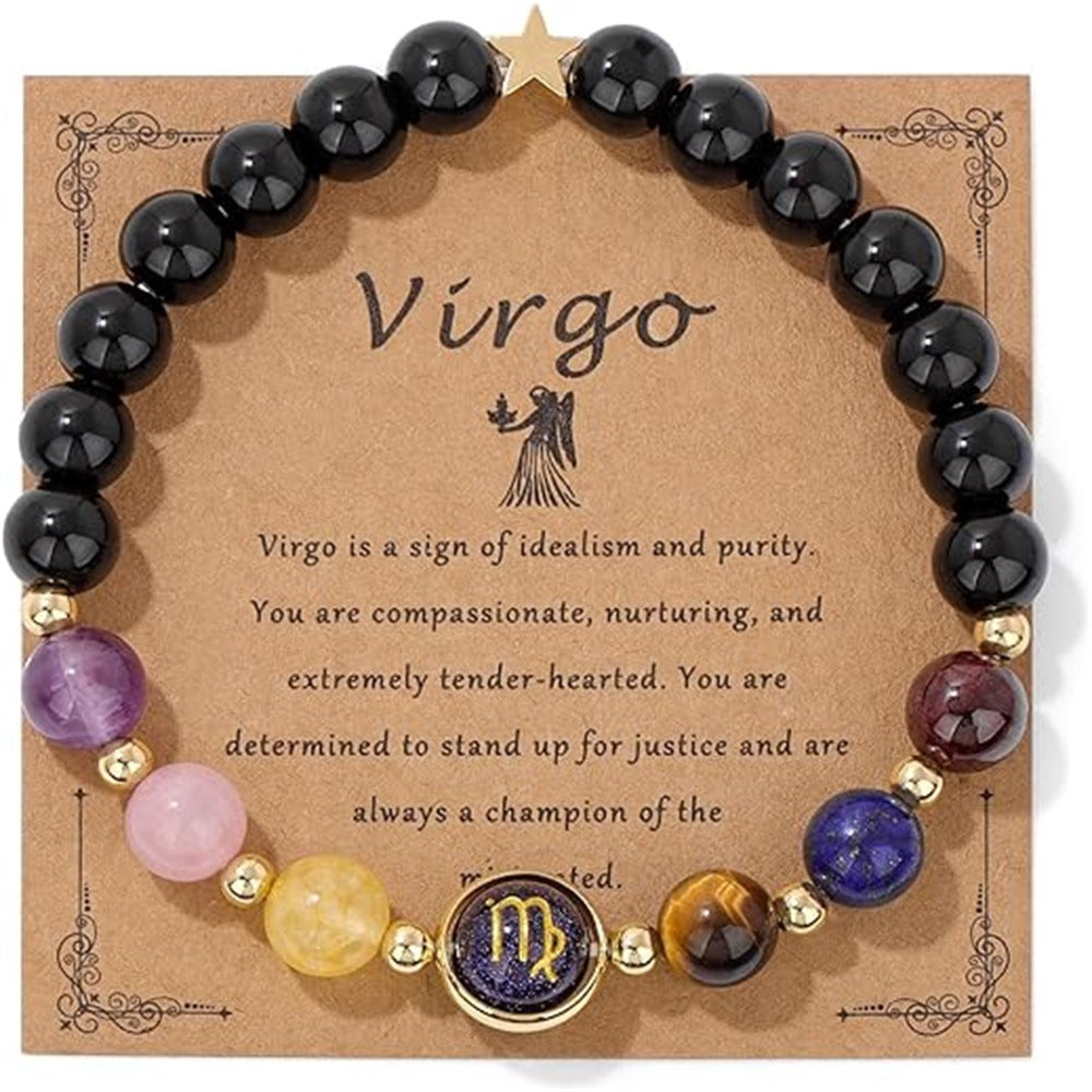 Wholesale Natural stone zodiac beaded bracelet