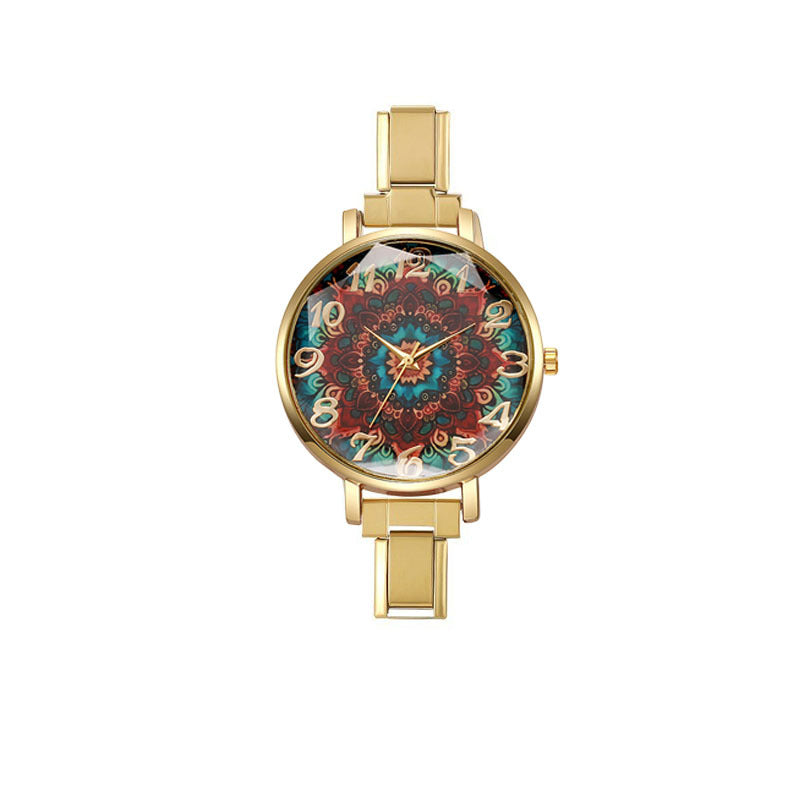 Wholesale Foreign Trade Colorful Bohemian Style Italian Modular Watch,  Ins-Style Stainless Steel Watch,  Women' s Dial Student Quartz Watch