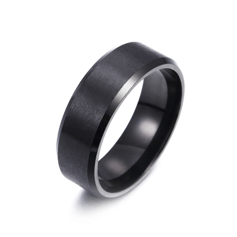 Wholesale  Men's  Electroplated Black Combination Stainless Steel Ring