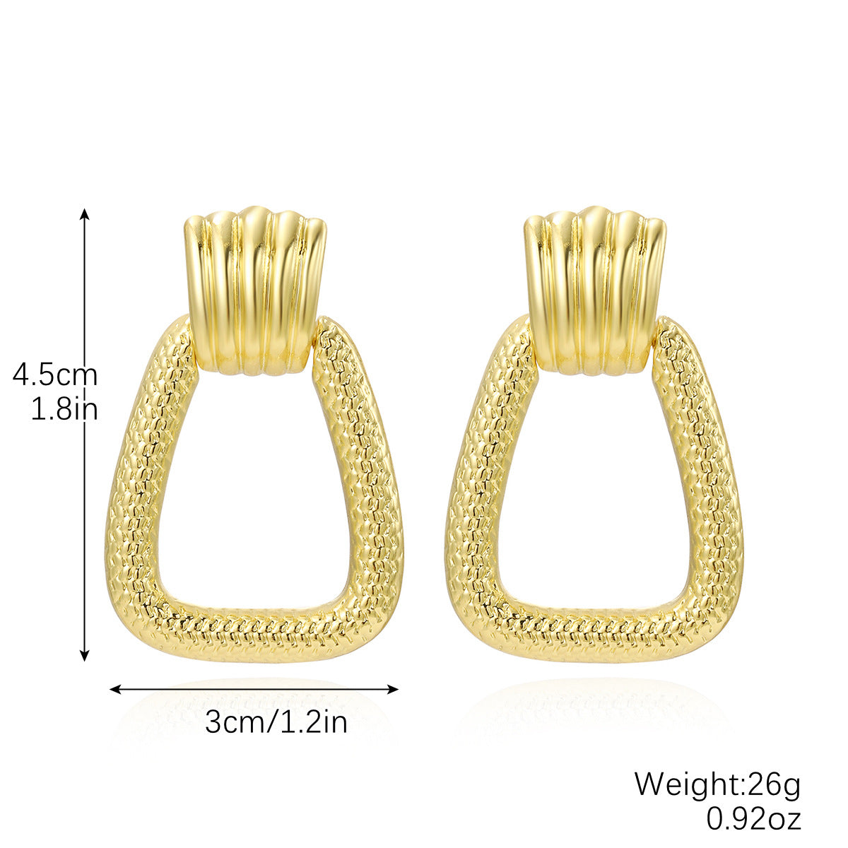 Wholesale Light Luxury Niche Knot Metal Gold Earrings