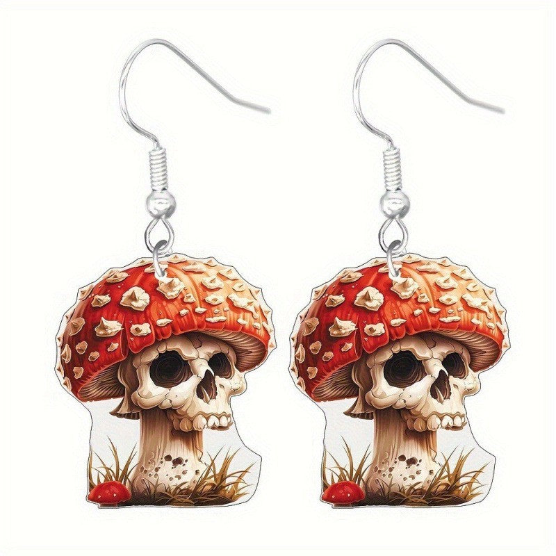 Wholesale  cartoon ghost dog frog cat butterfly skull mushroom acrylic earrings