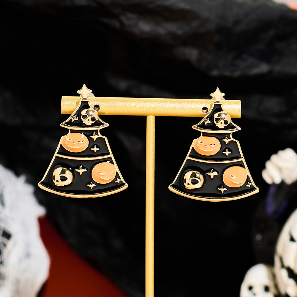 Wholesale Christmas alloy ghost pumpkin funny earrings