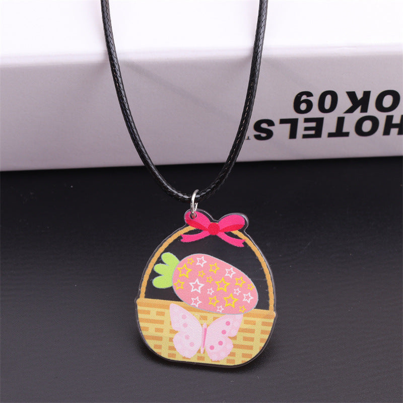 Wholesale Easter Bunny Egg Acrylic Pendant Necklace ACC-NE-DA002