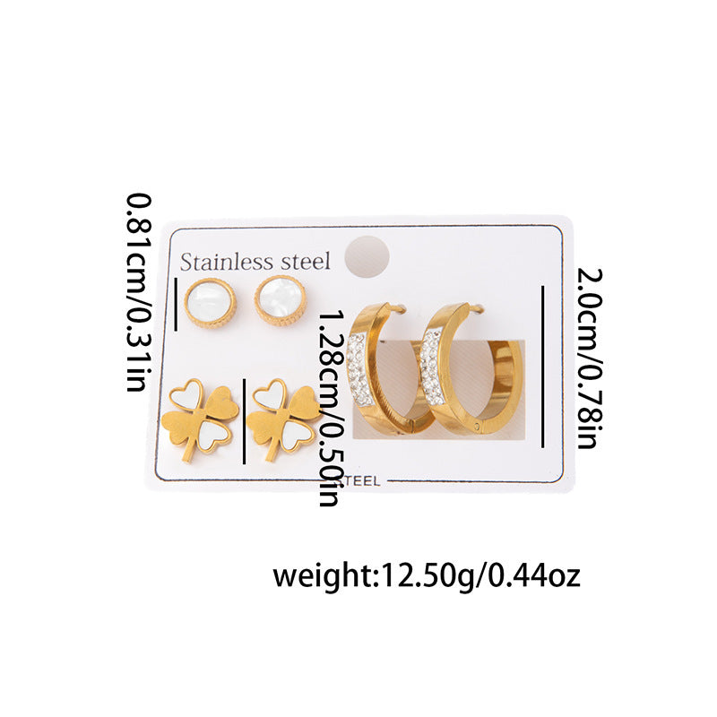 Wholesale Stylish Titanium Steel Love Earrings Set Fashion Jewelry for Party Wear