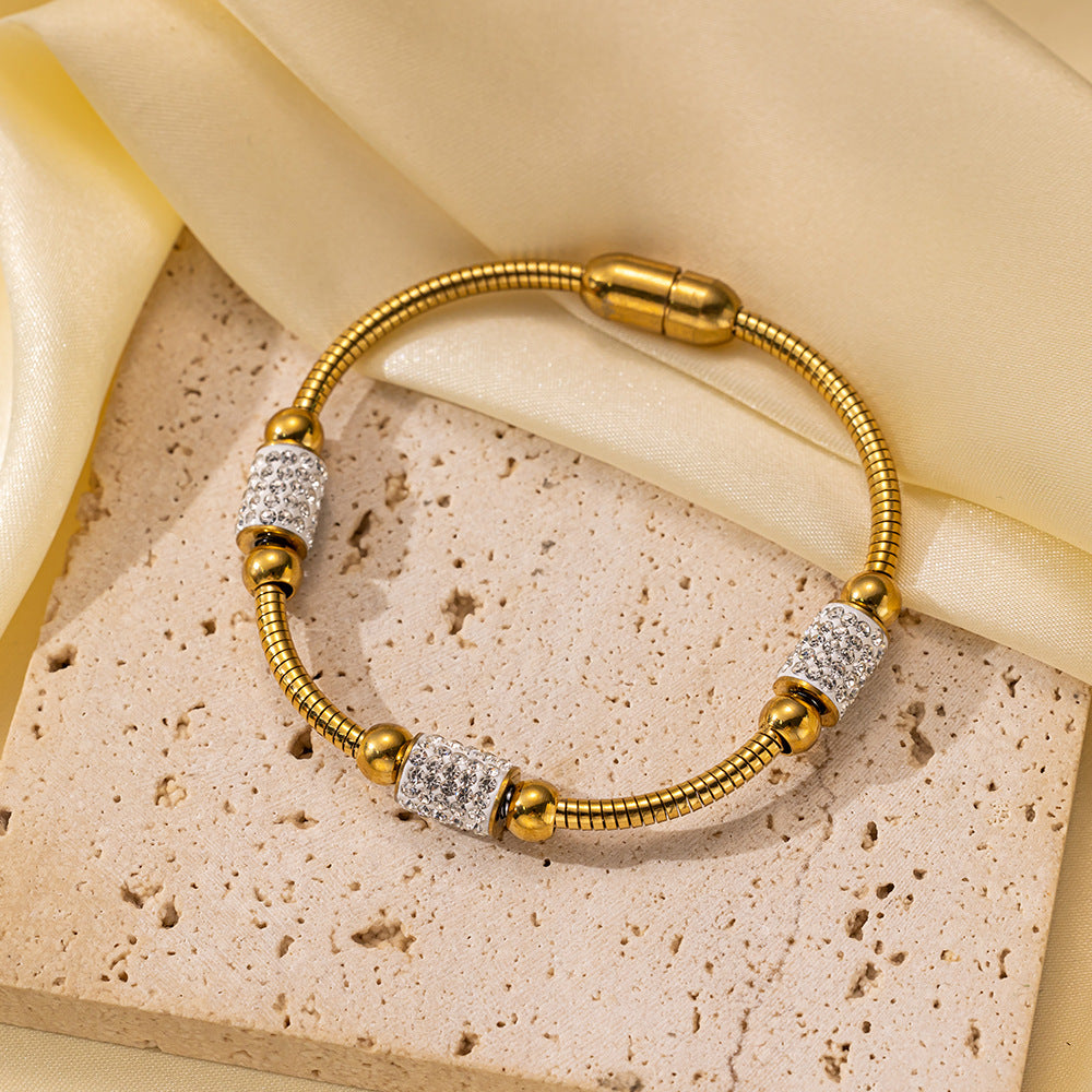 Wholesale Light Luxury Bracelet Gold Plated Bracelet Butterfly Pearl Flower Bracelet Titanium Steel Bracelets ACC-BT-Tais004