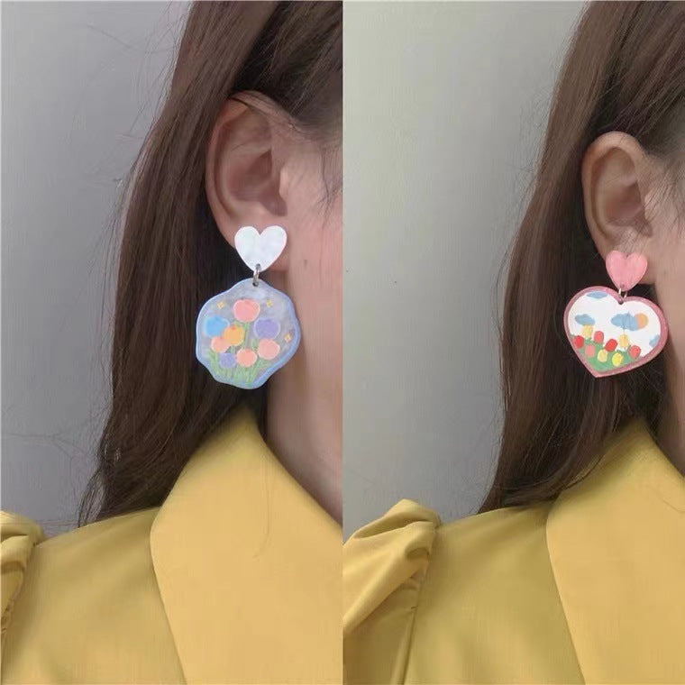 Wholesale Tulip Cute Acrylic Earrings