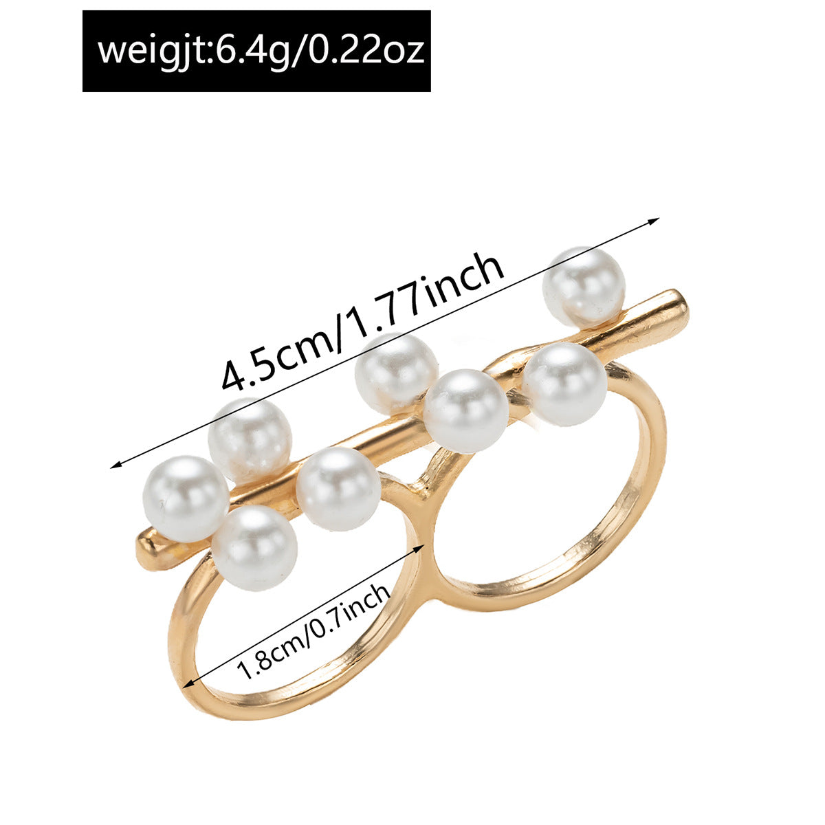 Wholesale  pearl ring female  double ring  jewelry