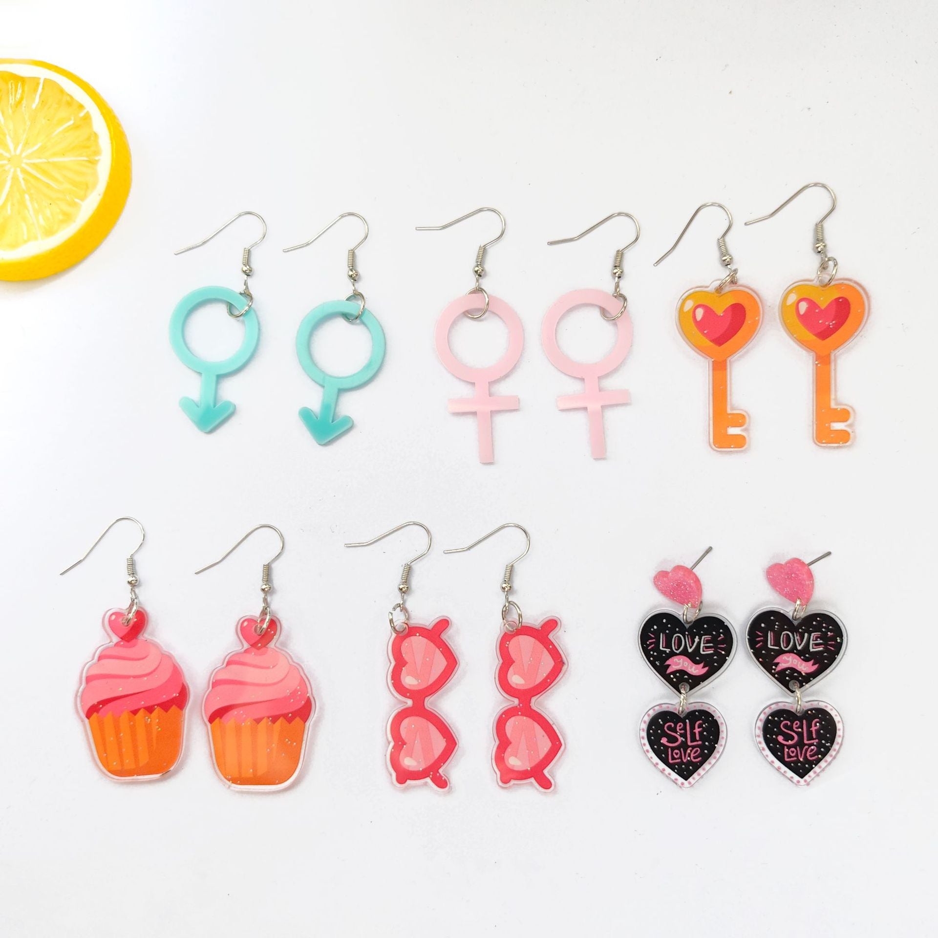 Wholesale Valentine' s Day Style Love Ice Cream Earrings