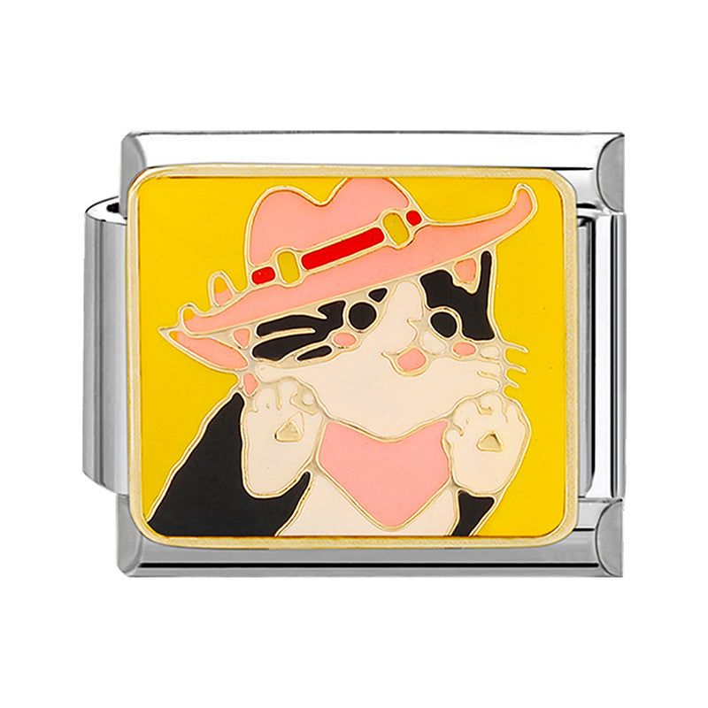 Wholesale Italian Charm Bracelet 9mm DIY Splicing Pet Blue Titanium Steel Composable Bracelet