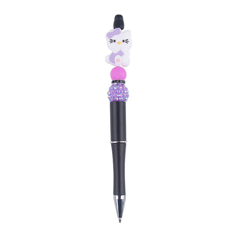 Wholesale  cartoon  cat silicone small gum beaded pen