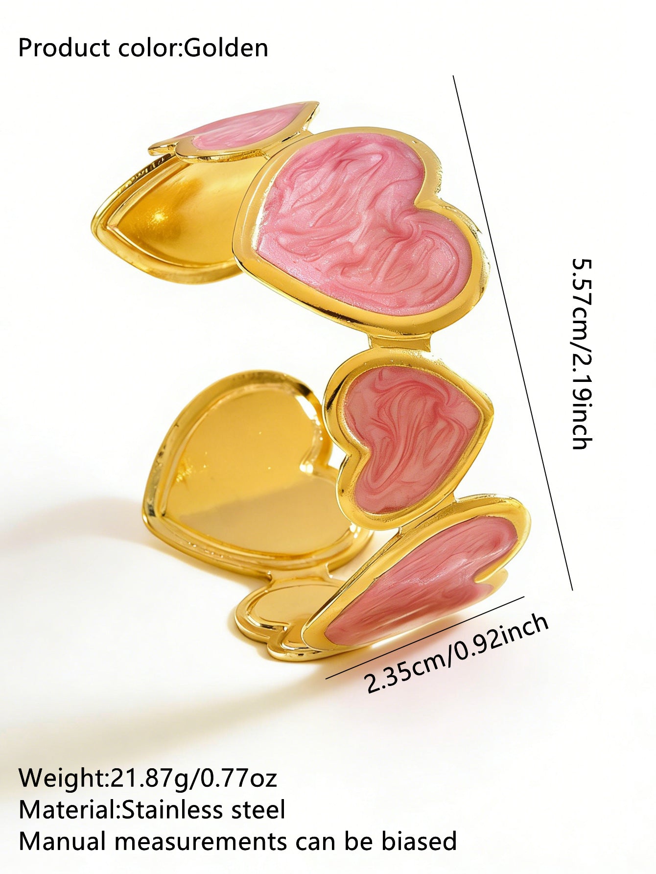 Wholesale Stainless Steel Heart Open Bracelet - Fashion Accessory for Boutique Resale