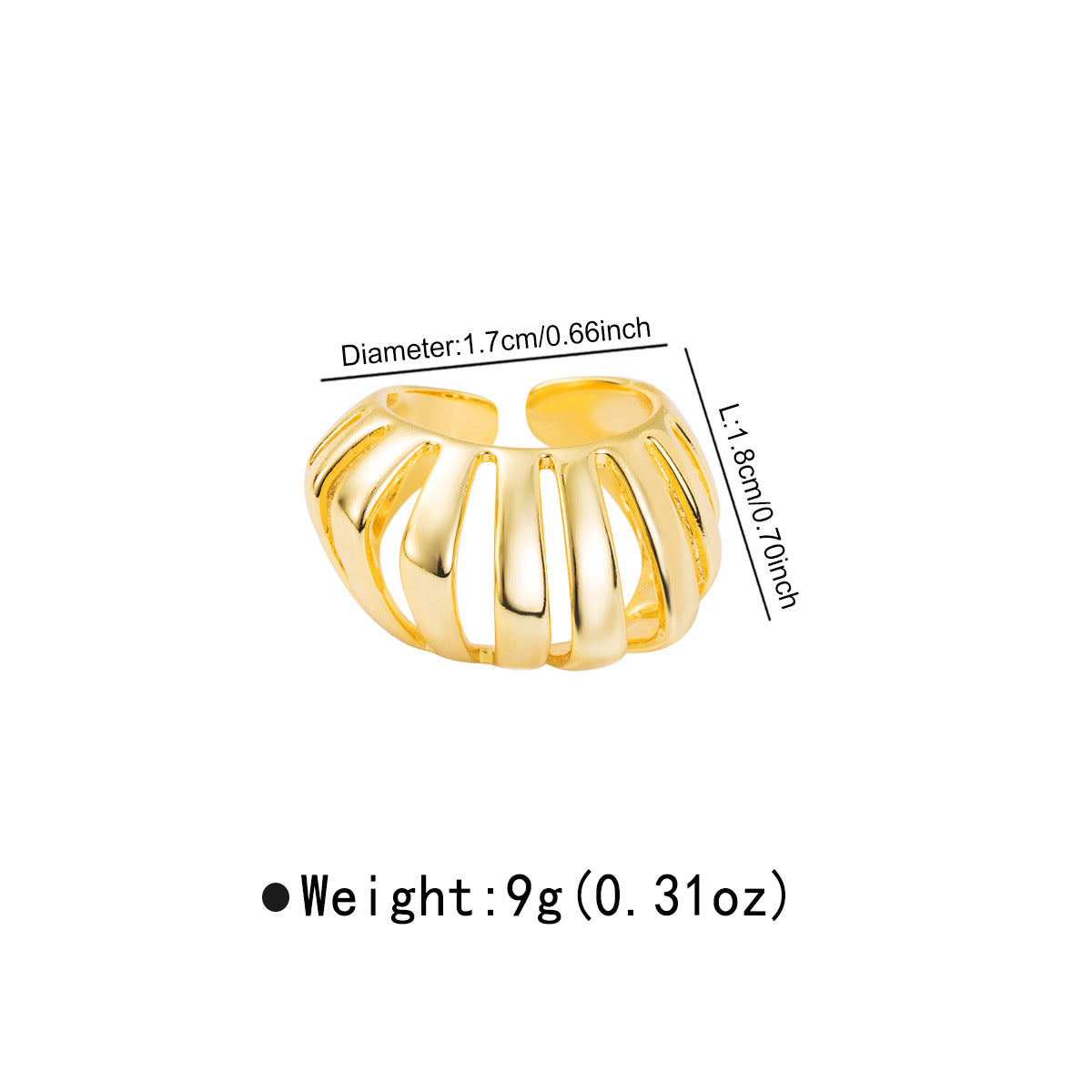 Anello dentato geometrico all'ingrosso anello aperto creativo con trama retrò in rame