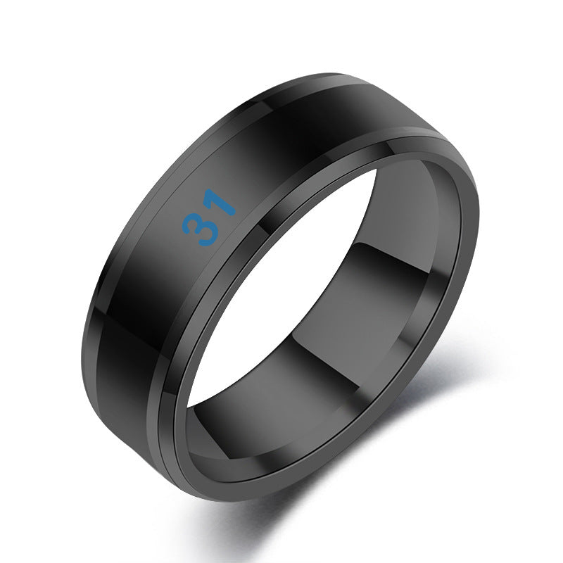 Wholesale automatic color change ring titanium steel  temperature sensitive ring