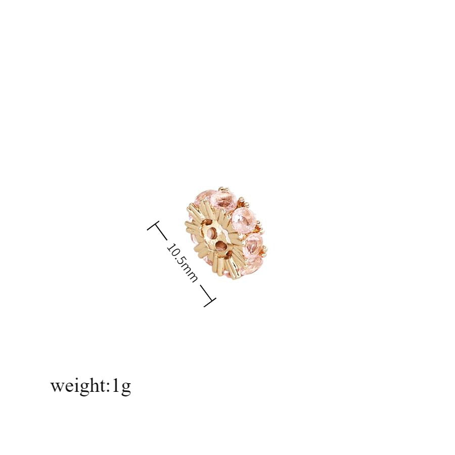 Wholesale Twelve Birthstone Round Hollow Pendant Birthstone Roller Zircon Accessories