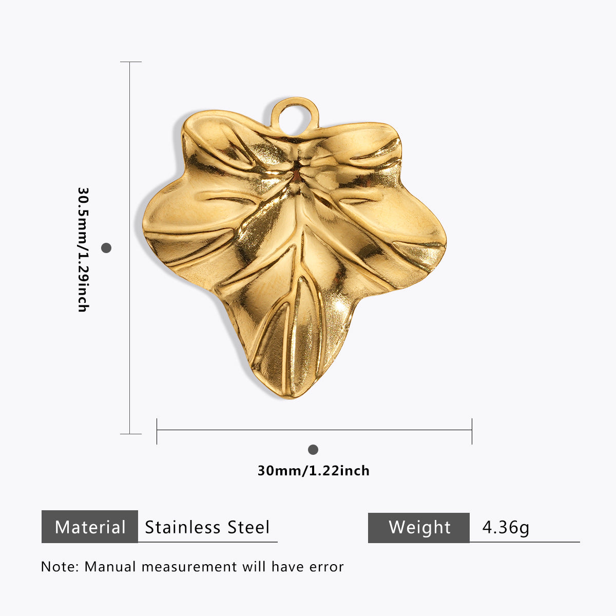 Wholesale 5pcs Stainless steel 18K vacuum plating color  flower pendant