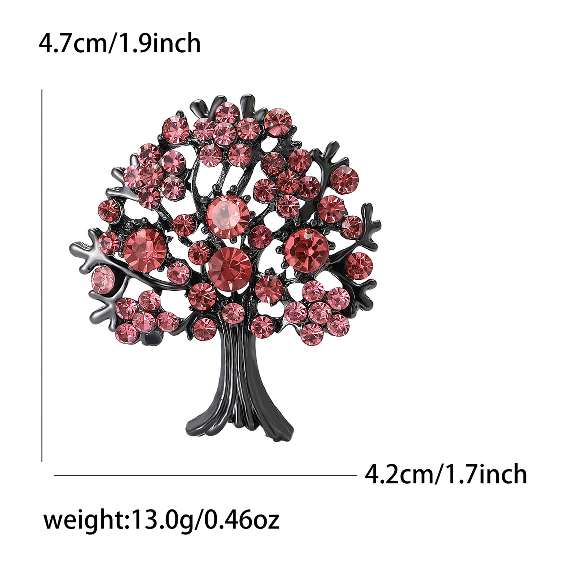 Wholesale Chic Tree Of Life Brooch Pin Alloy Rhinestone Red Women S Fashion Accessory Party Gift Resale