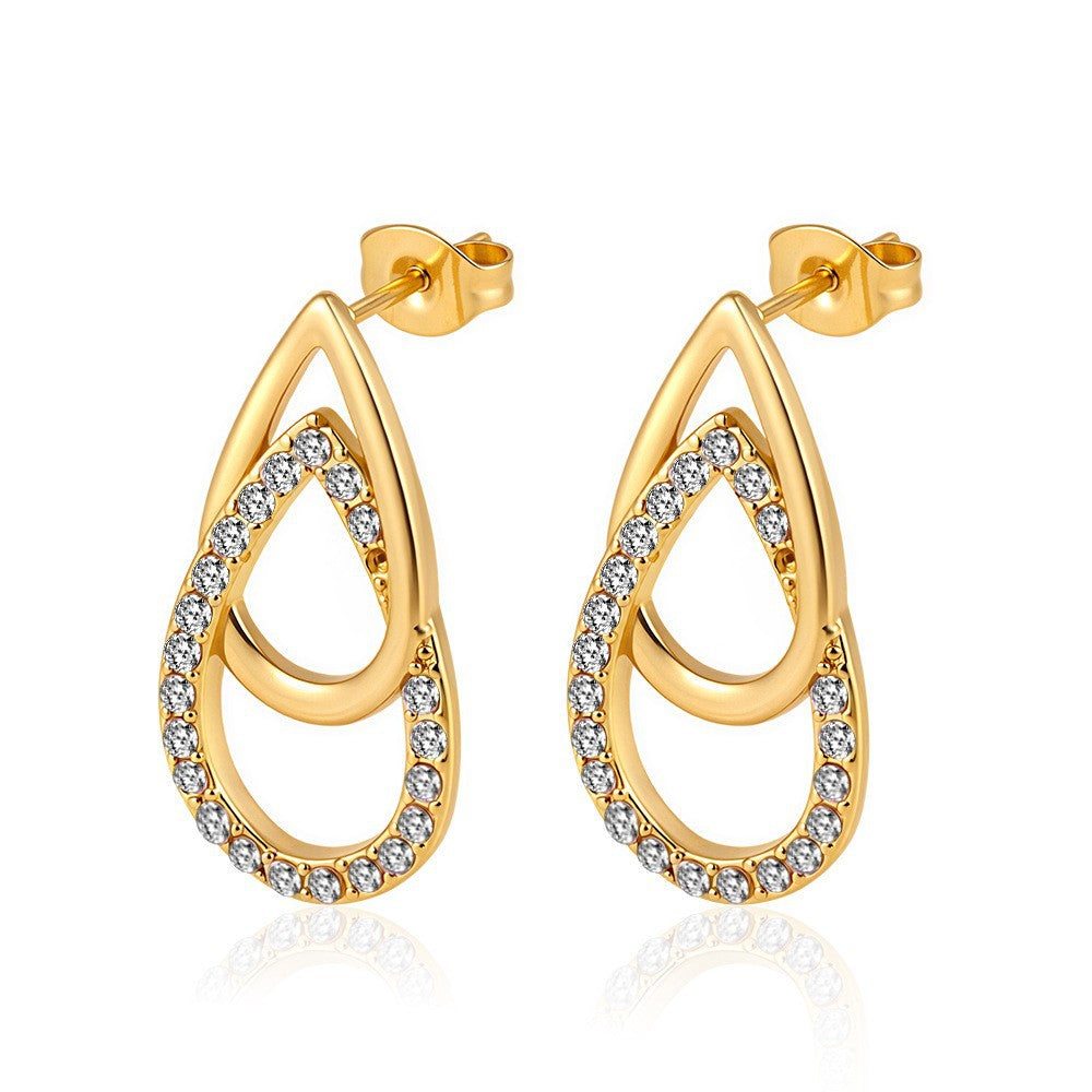 Wholesale Stainless Steel 18K Gold Plated CZ Earrings For Women Trendy U Shape Design Fashion Accessory For Boutique Resale