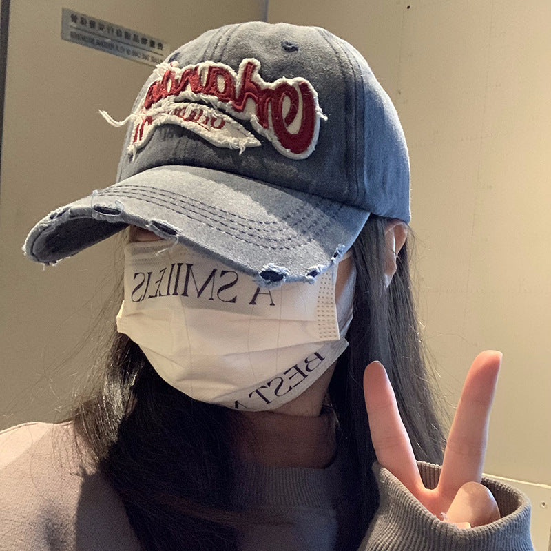 Wholesale Vintage washed denim distressed baseball cap