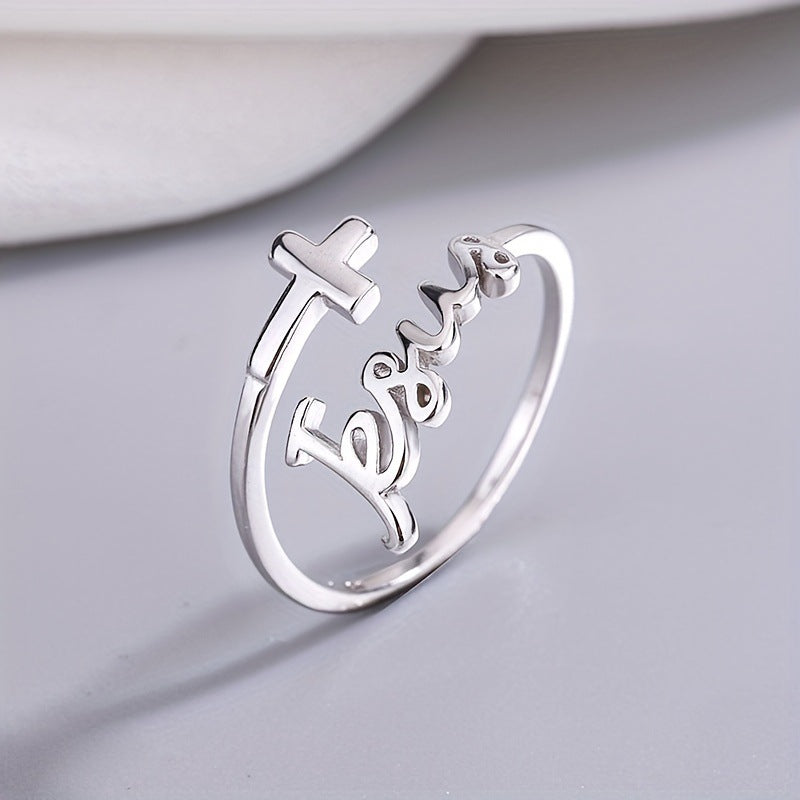 Wholesale cross design adjustable winding S925 sterling silver ring