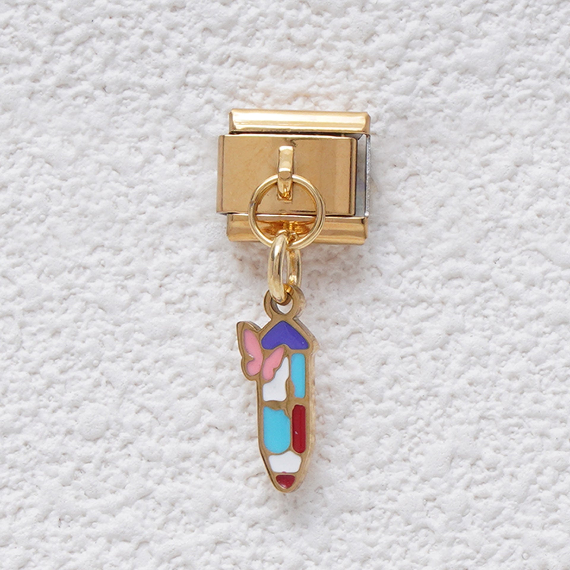 Wholesale Italian Charm Bracelet 9mm DIY Splicing Rainbow Flower Candy Stainless Steel Composable Bracelet