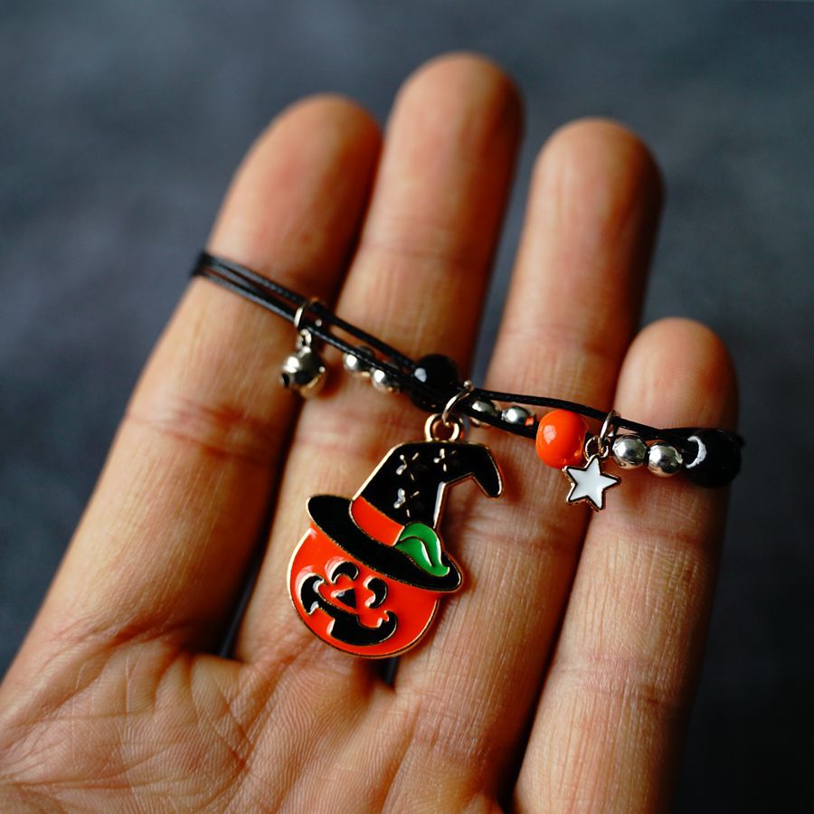 Wholesale  pumpkin bracelet  ghost festival orange ceramic bracelet