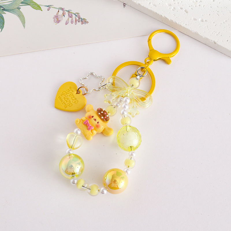 Wholesale Cartoon Fun Handmade Beaded Acrylic  Keychain   ACCVIP