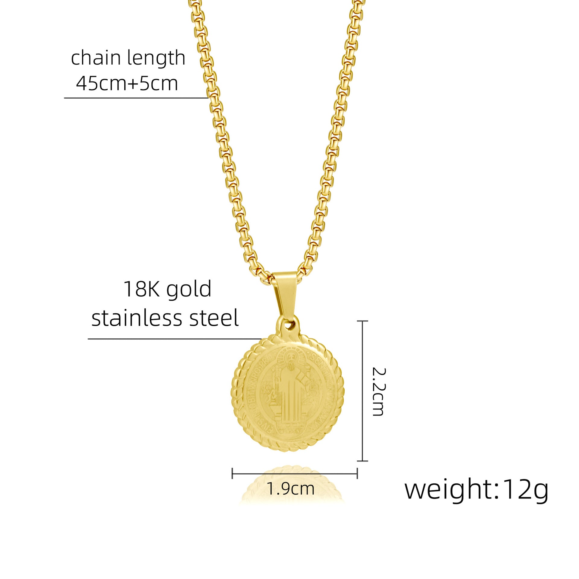 Wholesale stainless steel necklaceplated 18k gold non-fading sweater chain