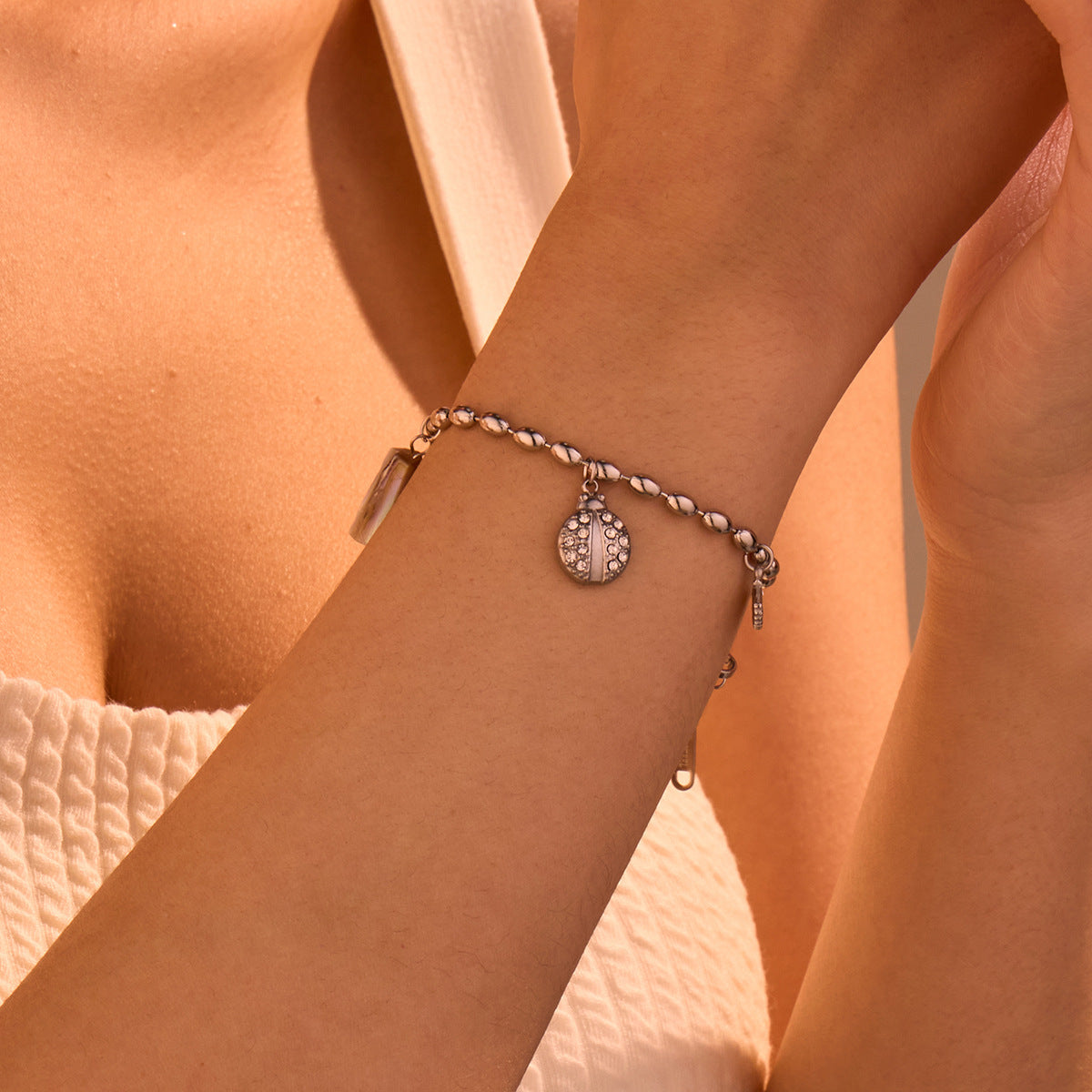 Wholesale Beaded Marine Style Bracelet Stainless Steel Stacked Bracelet