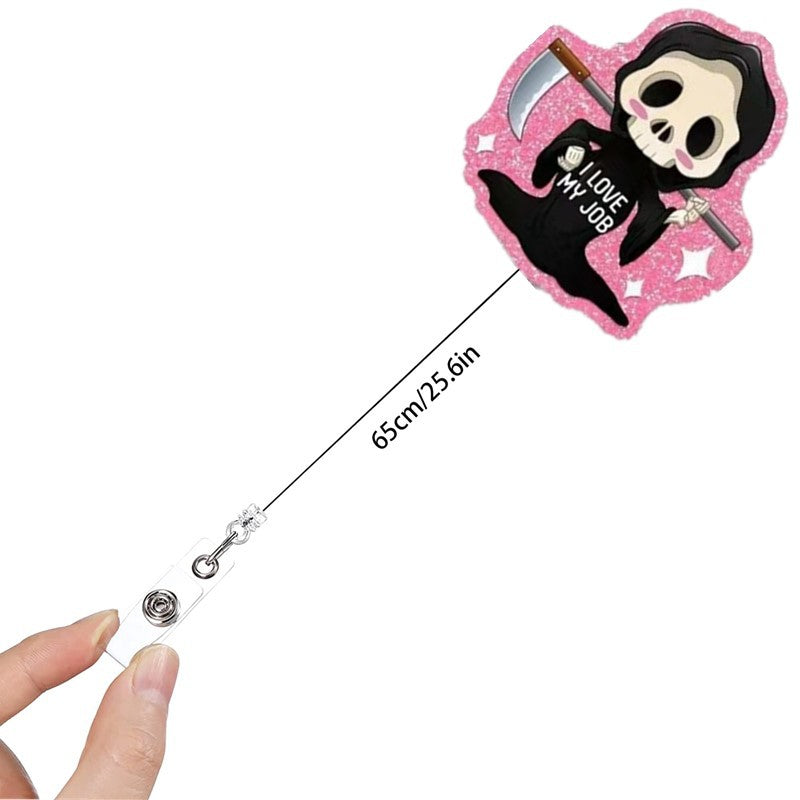 Wholesale  Skull Retractable Badge Reel Fashion Accessory for ID Badge Keychain Gift Boutique Resale