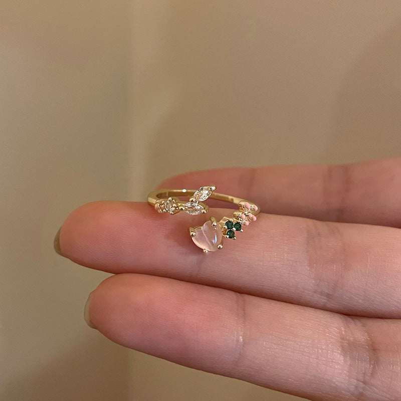 Wholesale Double Layer Love Zircon Open Ring Adjustable Ring ACC-RS-YaoFeng008