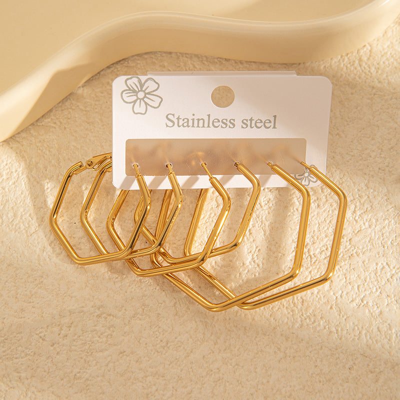 Wholesale Light Luxury Star Hoop Earrings for Women - Titanium Steel Electroplated,  Boutique Resale