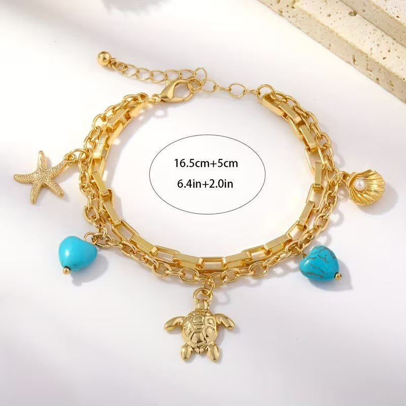 Wholesale Retro Sea Life Pendant Necklace,  Electroplated Metal,  Trendy Fashion Accessory for Resale