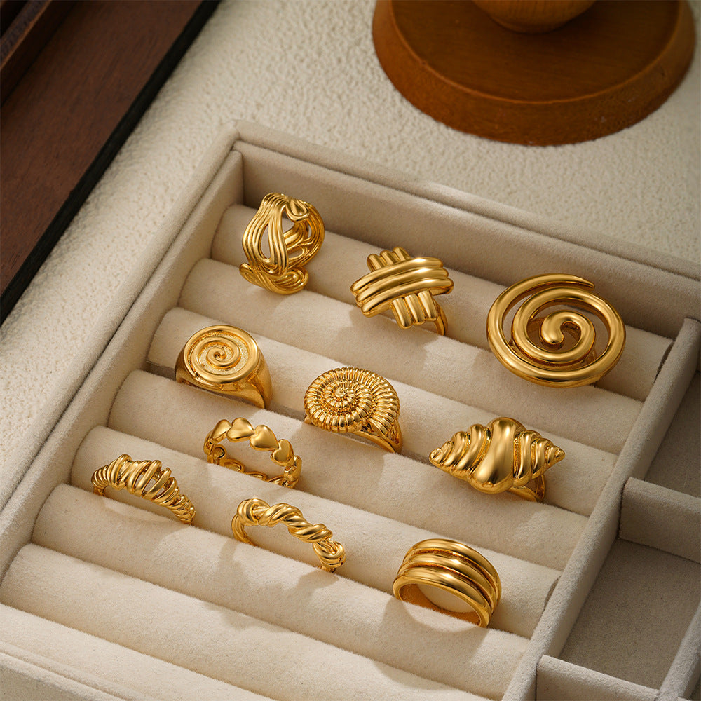 Wholesale 18K gold conch exaggerated opening ring