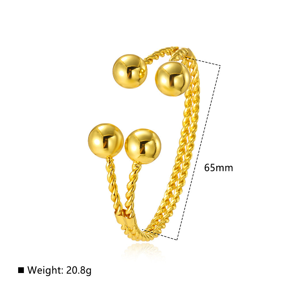 Wholesale Beads Twist Woven Open Women' s Bracelet