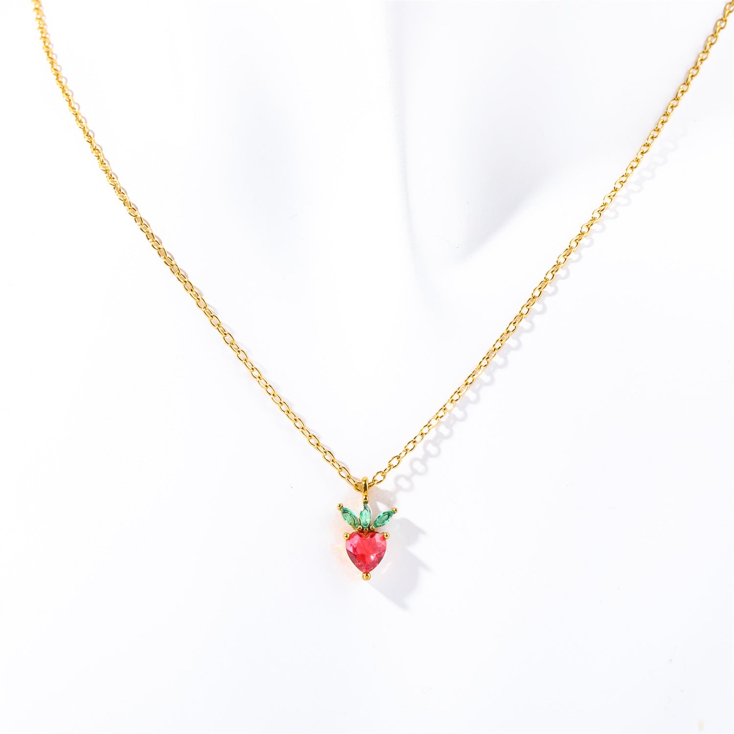 Wholesale 18k Gold Plated Wind Cherry Moon Planet Butterfly Copper Necklace