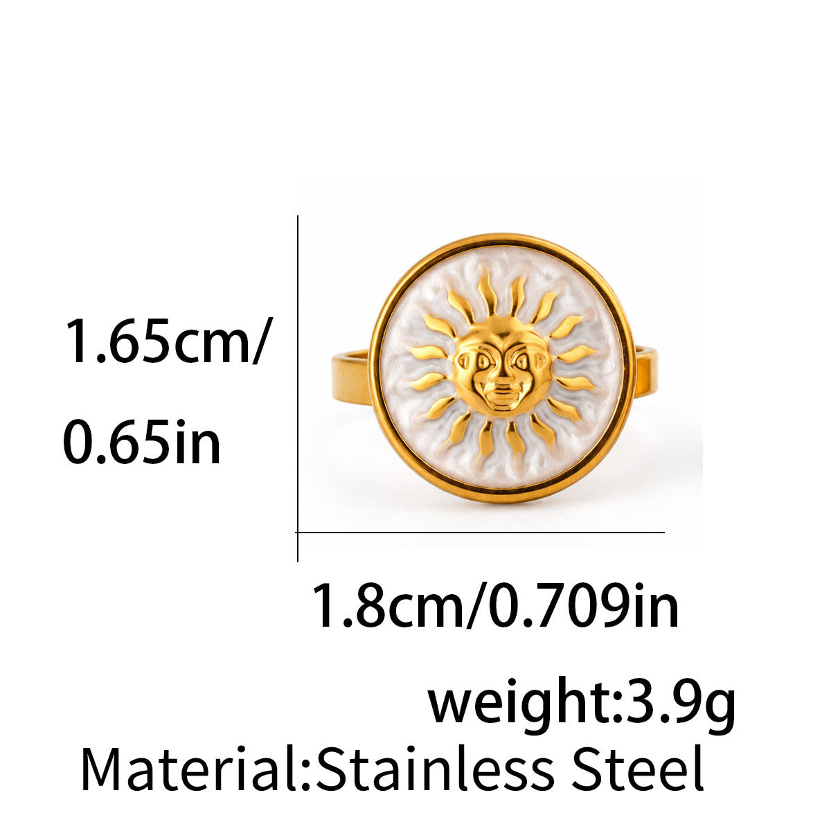 Wholesale Stylish White Stainless Steel Open Ring Adjustable Fashion Jewelry Accessory For Everyday Wear And Boutique Resale