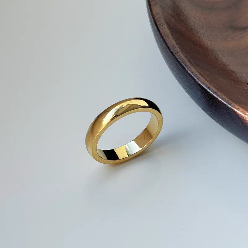 Wholesale Popular Simple Titanium Steel 4mm Spherical Plain Ring