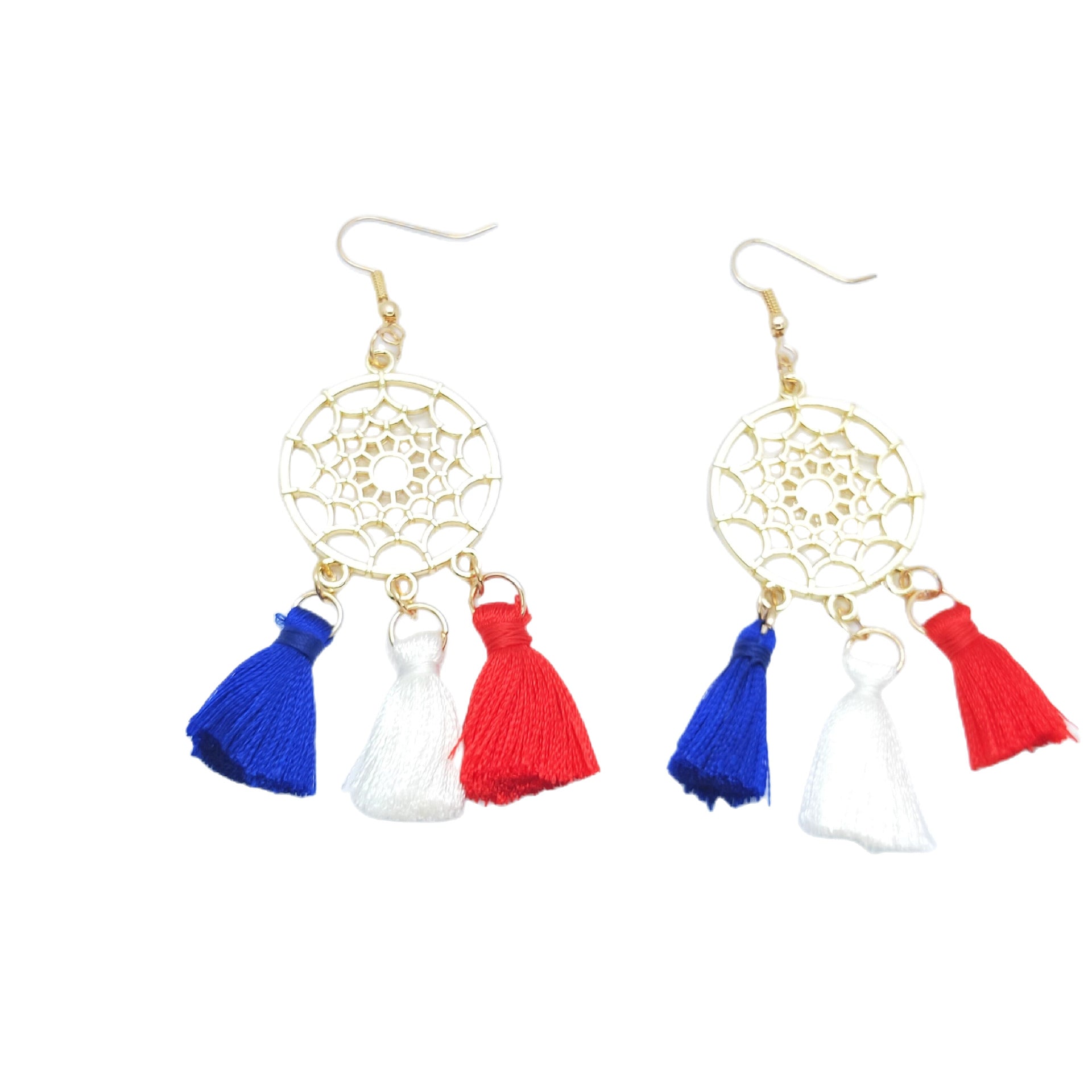 Wholesale American Independence Day Red White and Blue Flag Earrings ACC-ES-Jixuan001