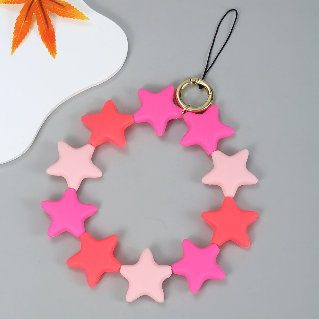 Wholesale Colorful Silicone Star Cute Wristlet Keychain