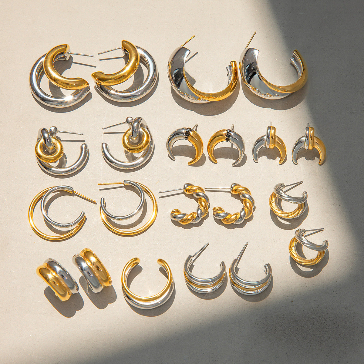 Wholesale  gold and silver color matching two-color stainless steel jewelry