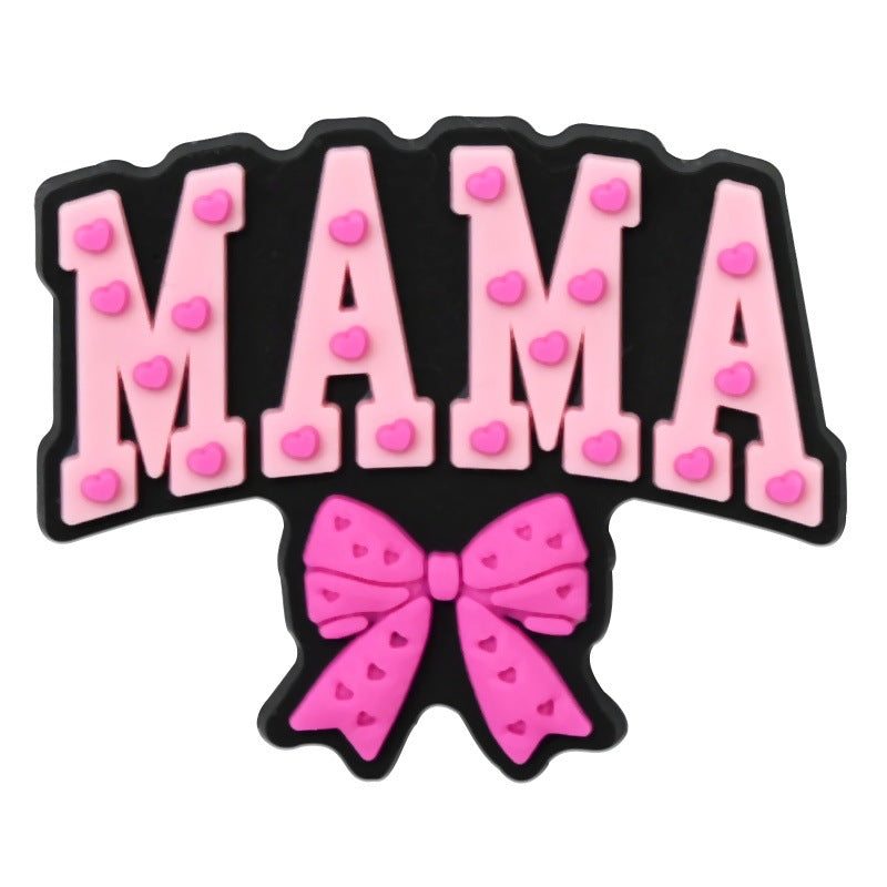 Wholesale  Random 100pcs Mother Series PVC Soft Rubber Shoe Buckle Decoration