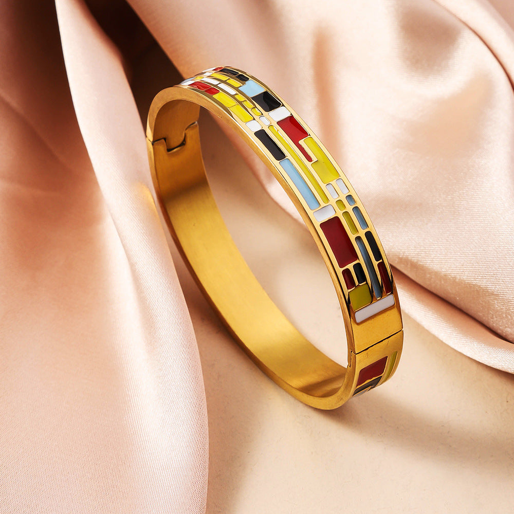 Wholesale Titanium Steel Enamel Bracelet ACC-BT-Ruif007