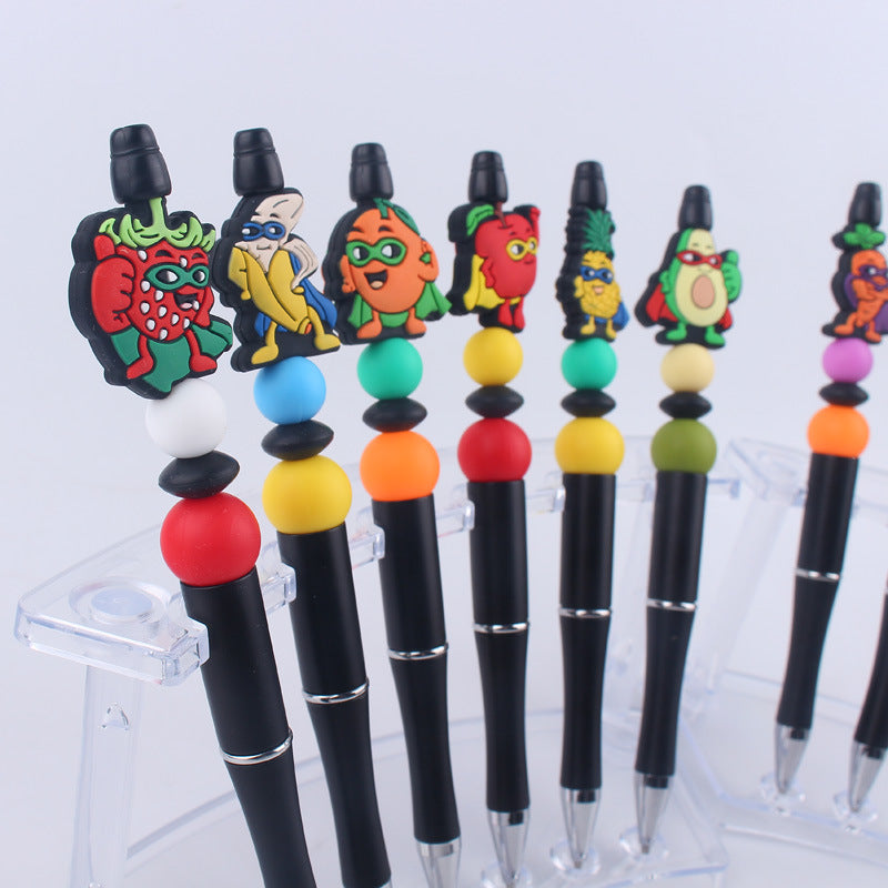 Wholesale Cartoon fruit series  handmade beaded ballpoint pen