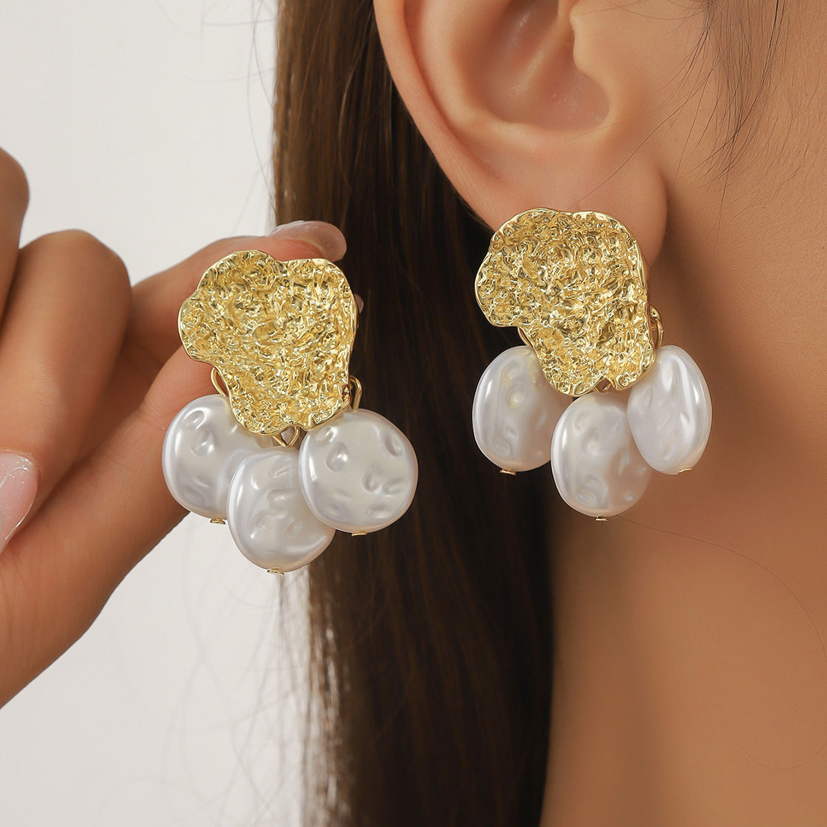 Wholesale European and American Cross-border Bohemian Ins Marine Jewelry Pearl Shell Earrings Alloy Natural Summer Shell Earrings
